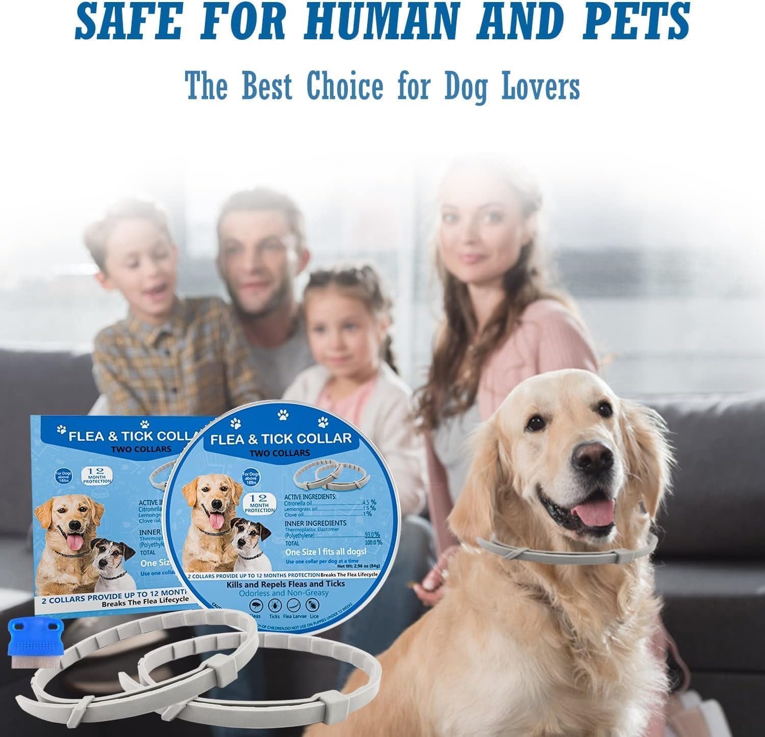 PUBAMALL collar antipulgas, ideal para paseos y baños, protección continua.
