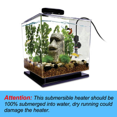 PULACO calentador 25W Betta, instalación horizontal para fácil ajuste.