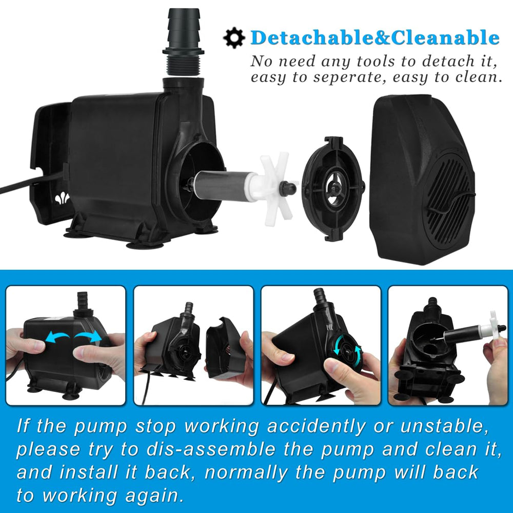 Funcionamiento ultra silencioso de PULACO Large Flow para acuario o estanque