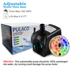 PULACO luz LED cambia colores para iluminación nocturna atractiva en fuentes