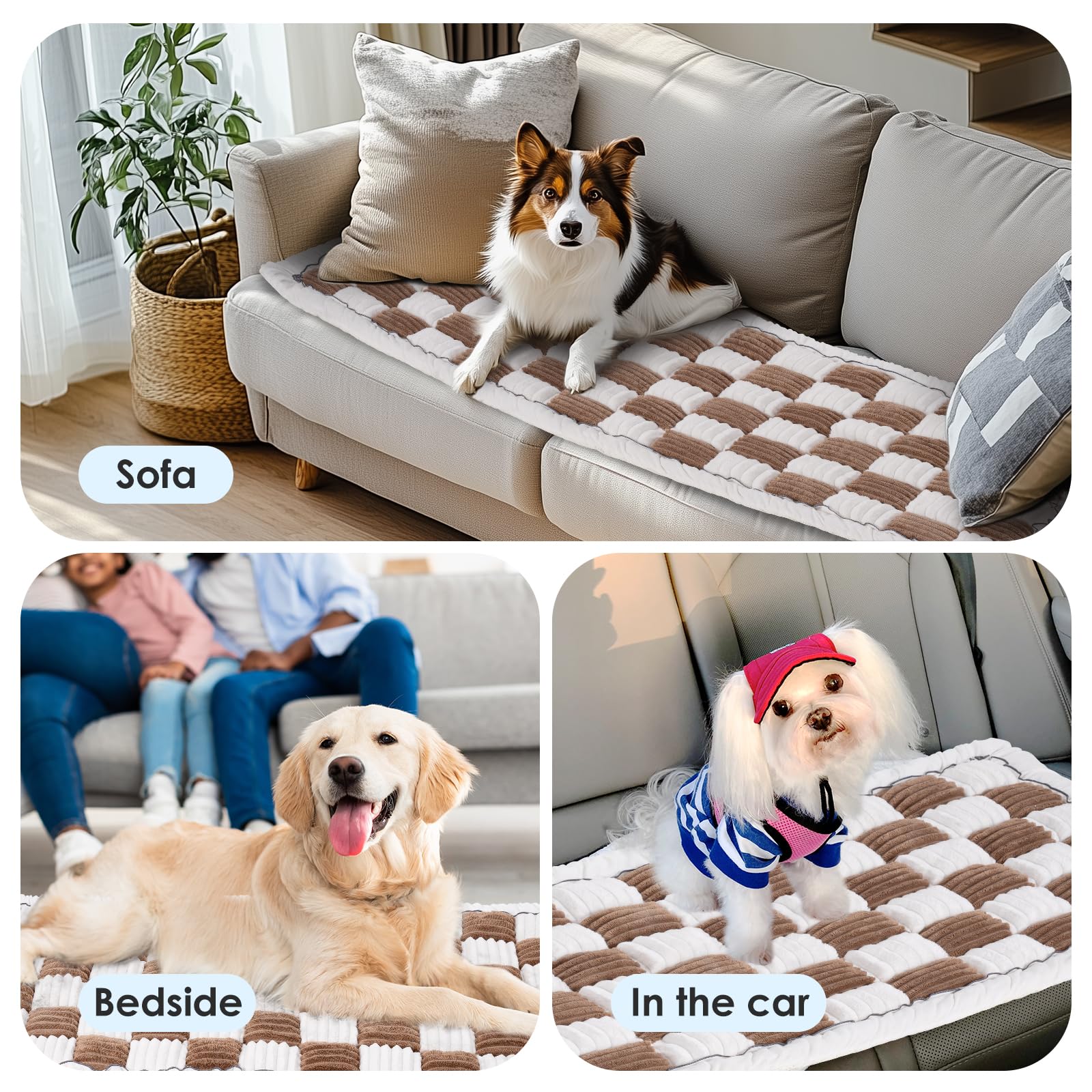 PulseFay funda perro sofá bordes esponjosos para mayor confort.