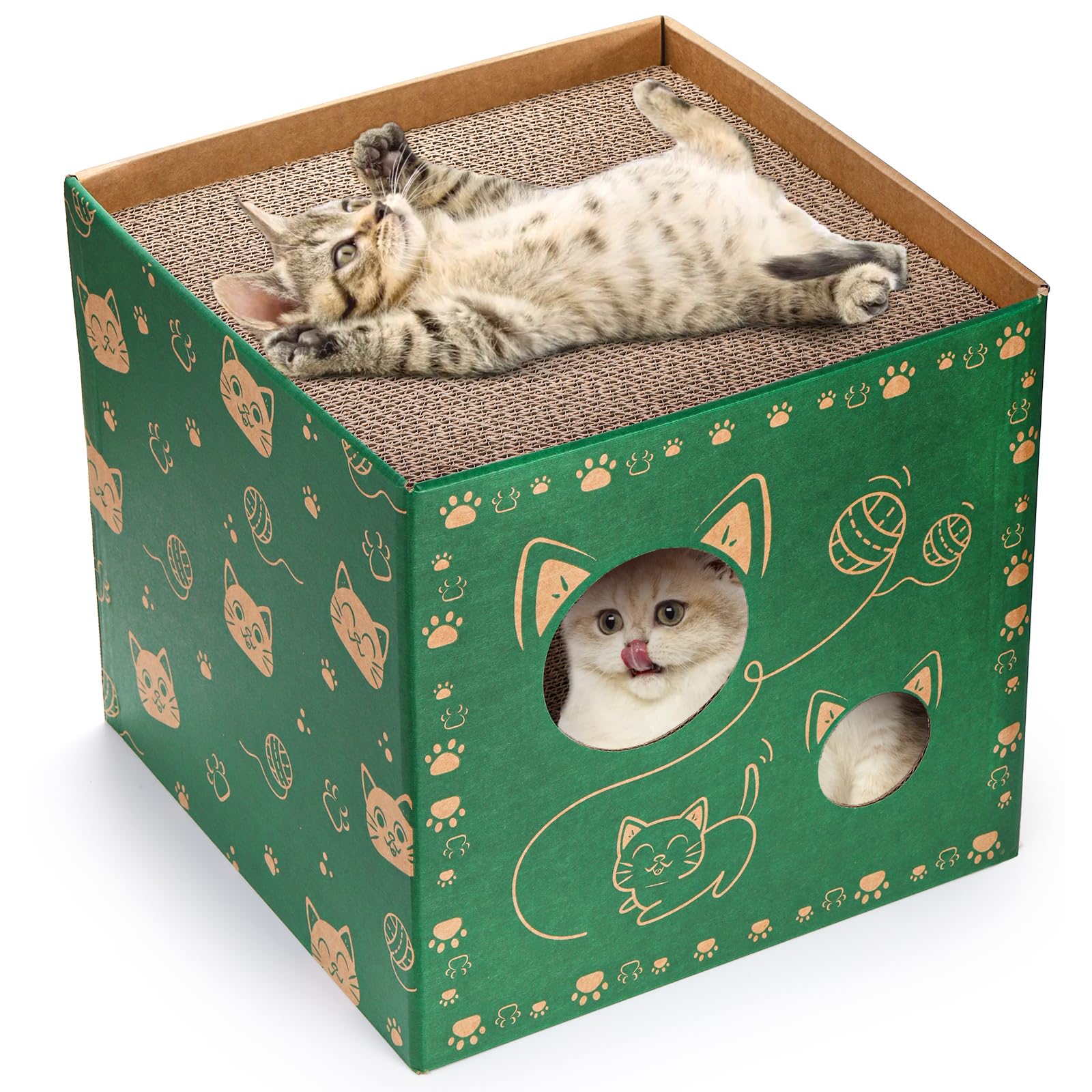 Pumtus casa para gatos, acceso amplio facilita la entrada y salida