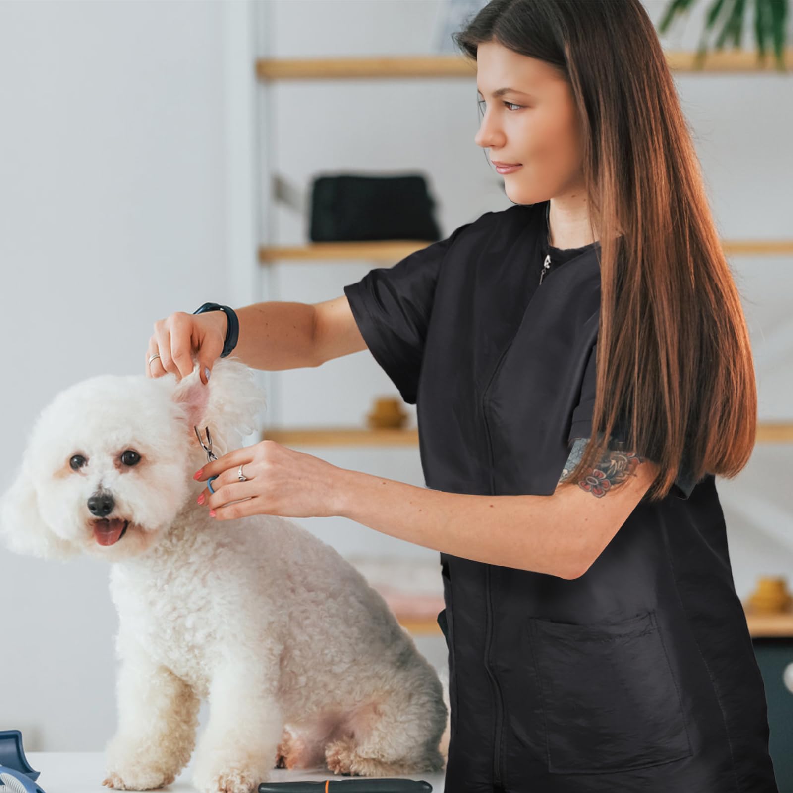 Pumtus smock profesional para salón, versátil para peluquería y barbería