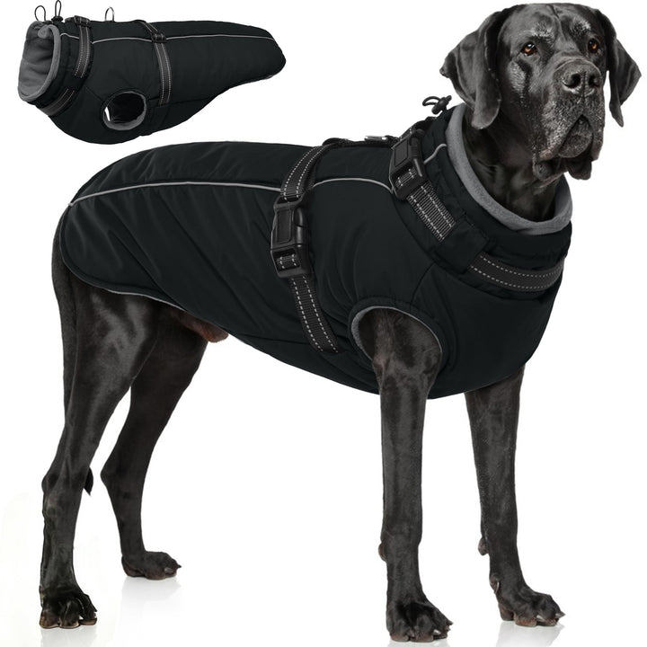 PUMYPOREITY chaqueta nieve para perro grande, impermeable y cálida para paseos invernales.