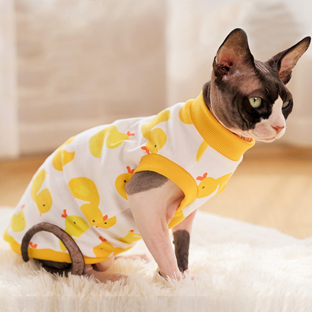 Prenda amarilla de PUMYPOREITY para Sphynx, visibilidad y estilo diario.