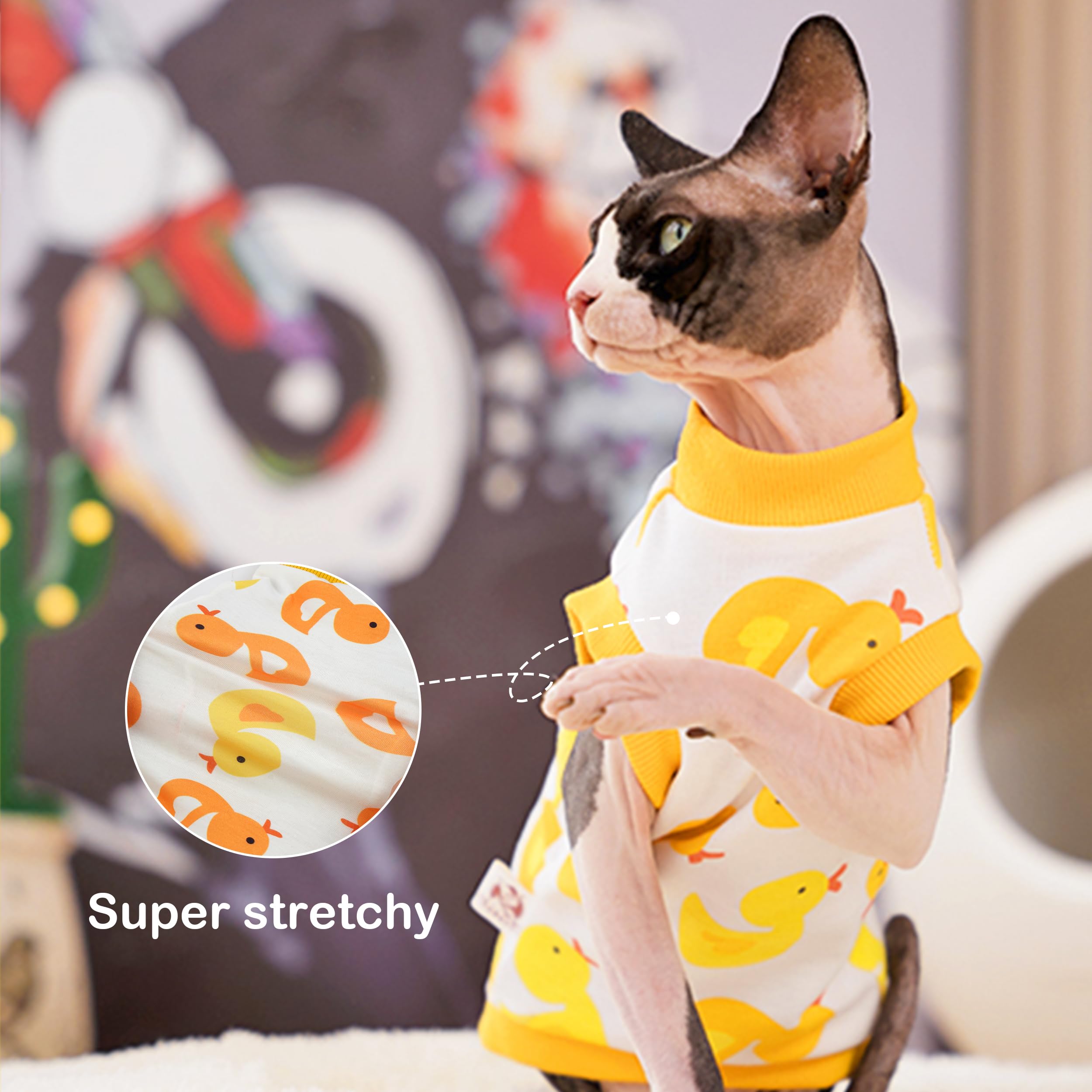 Pijama suéter de PUMYPOREITY para Sphynx, garantiza calor suave durante el descanso.