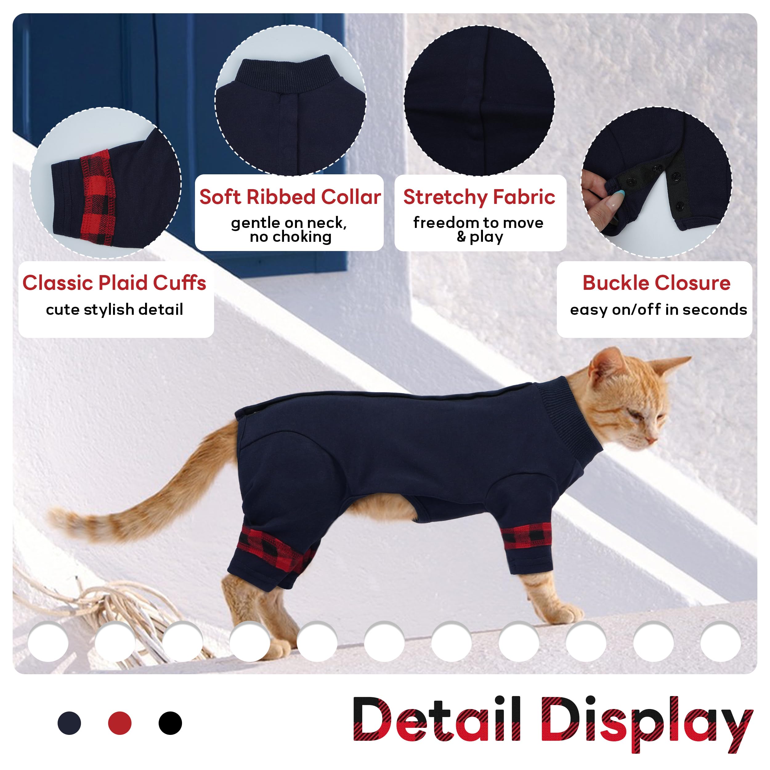 PUMYPOREITY pijama de gato con cierre trasero, facilita vestirse sin estresar.