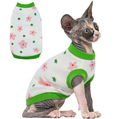 Pumyoreity suéter para sphynx verde XS, ajuste cómodo para gatos sin pelo