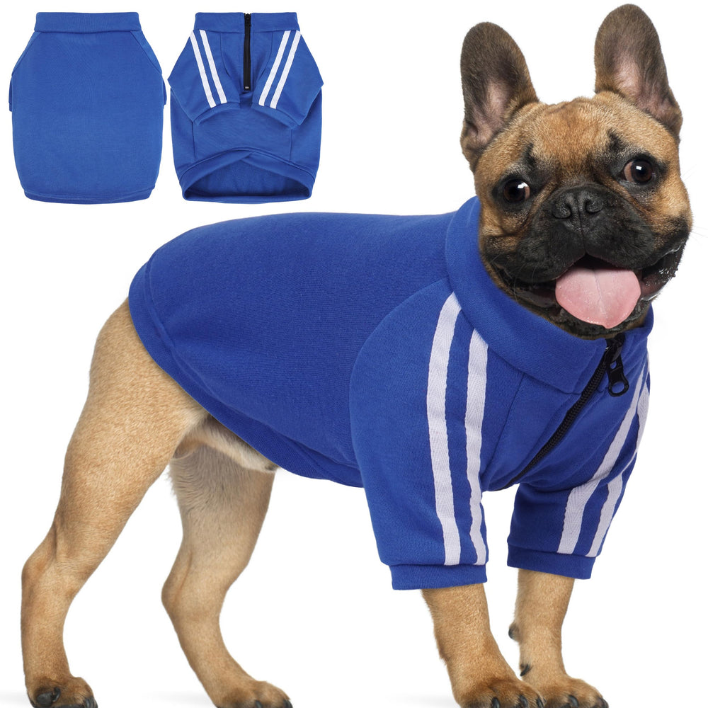 PUMYPOREITY sudadera capucha para perro francés frontal, ajuste cómodo para paseo.