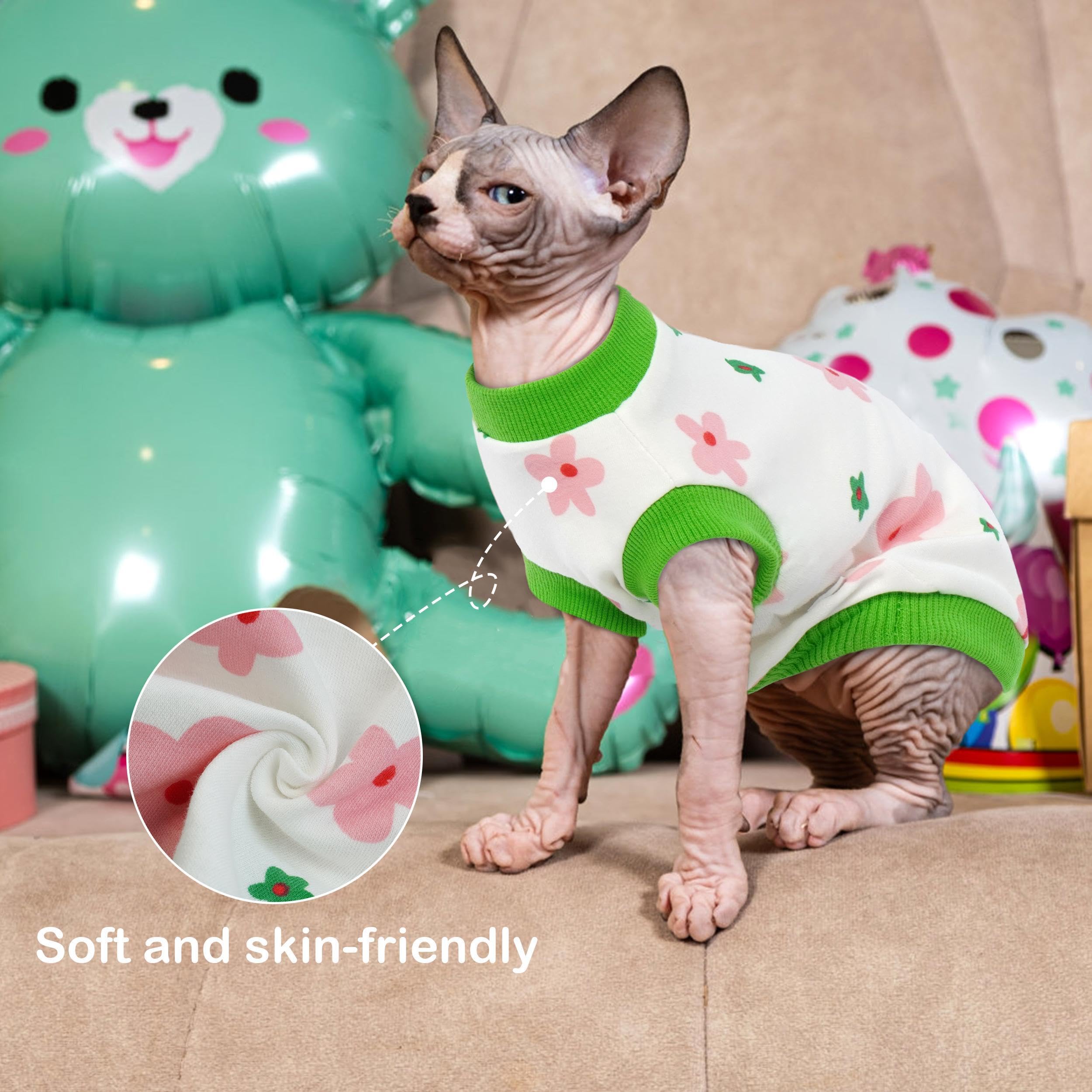 Pumyoreity suéter ajustable para gato sin pelo, fácil de poner