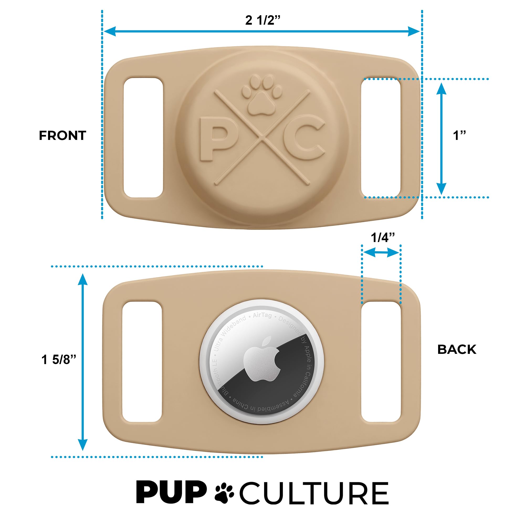 Pup Culture AirTag Collar: diseño compacto para comodidad del perro.