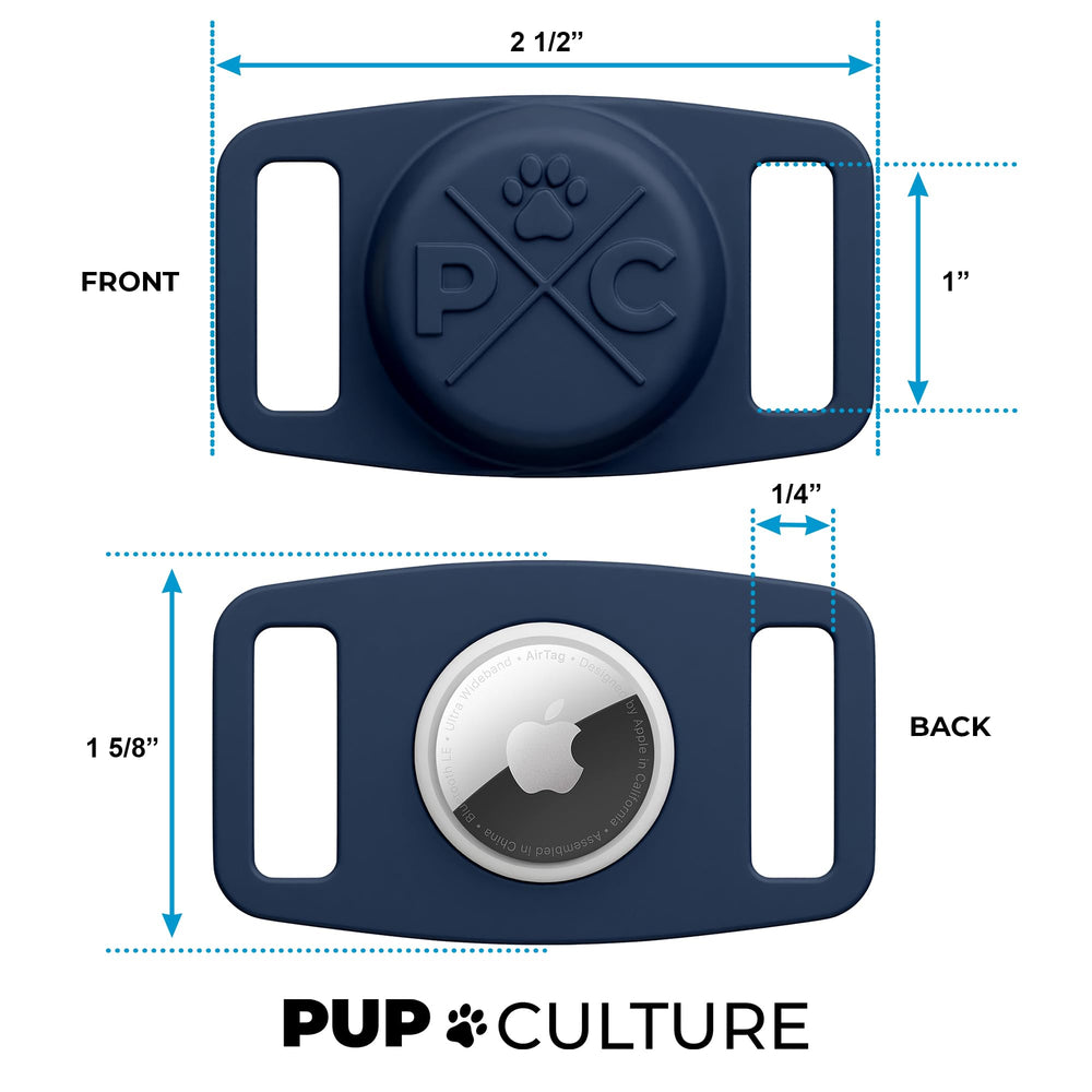 Pup Culture resistente al agua IP67 protege AirTag durante juegos.