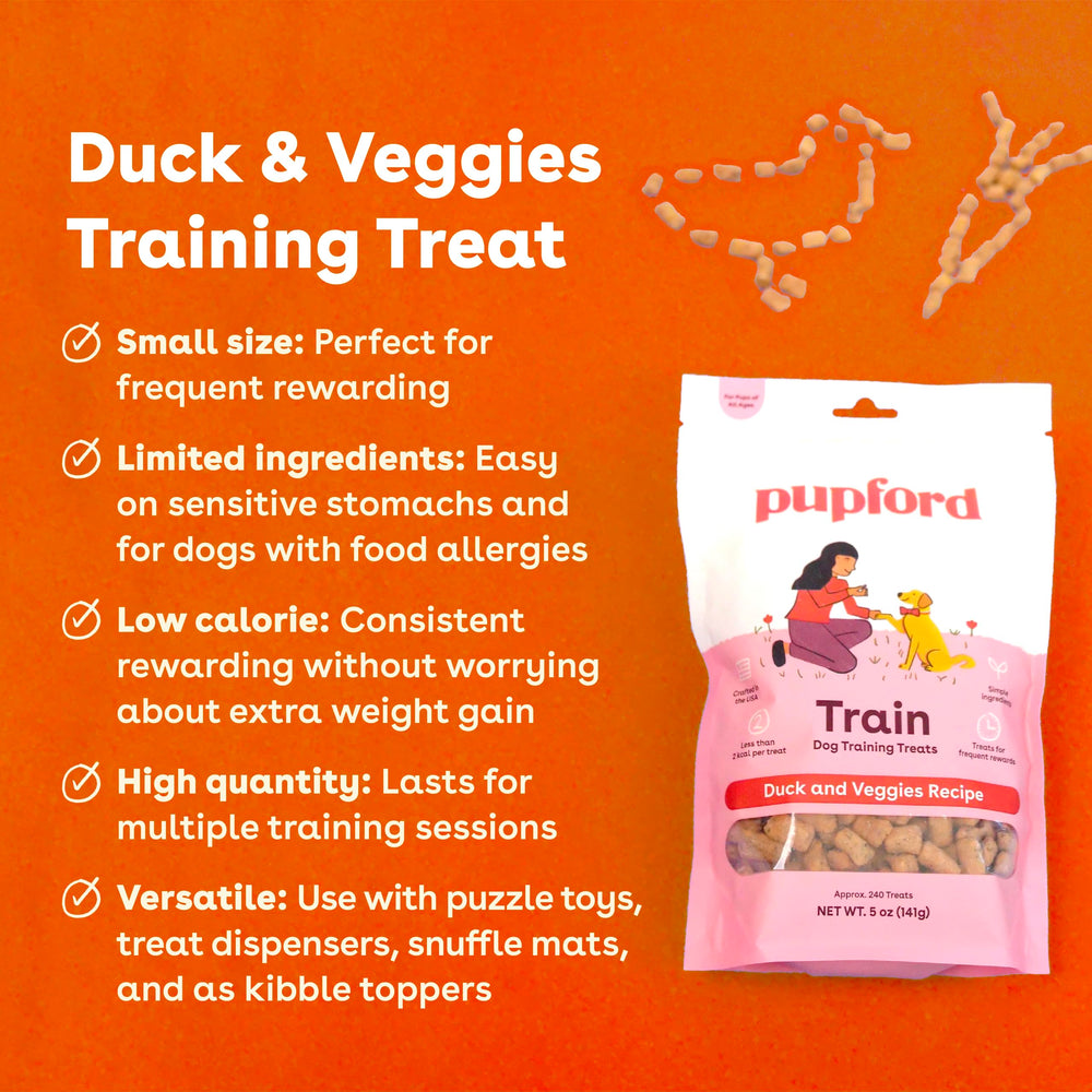 Pupford bocados-entrenamiento-pato, tamaño pequeño para recompensas rápidas.