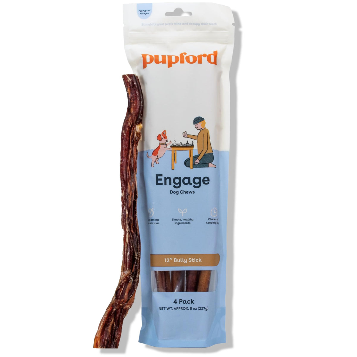 Pupford palitos bully gruesos, 12 pulgadas, para perros de tamaño medio a grande.