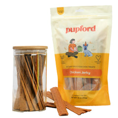 Pupford cortes deshidratados de pollo natural, premio sabroso para perros.