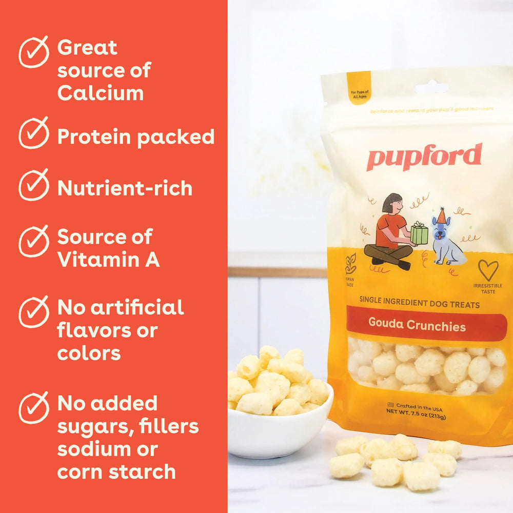 Ingrediente único: queso 100% natural de Pupford.