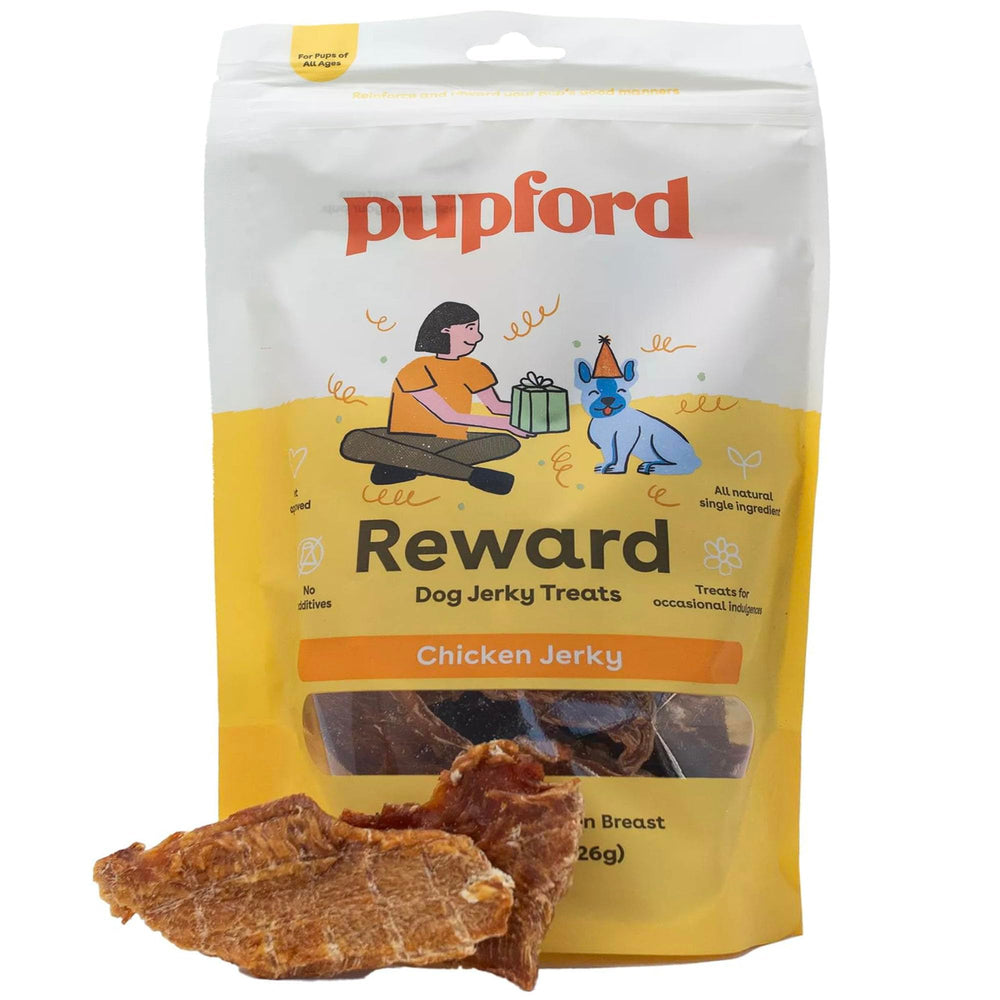 Pupford Crunchy Jerky de pollo, premio sabroso para entrenamiento.