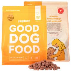 Pupford Good Dog Food con trozos de pollo liofilizados para más energía durante el juego