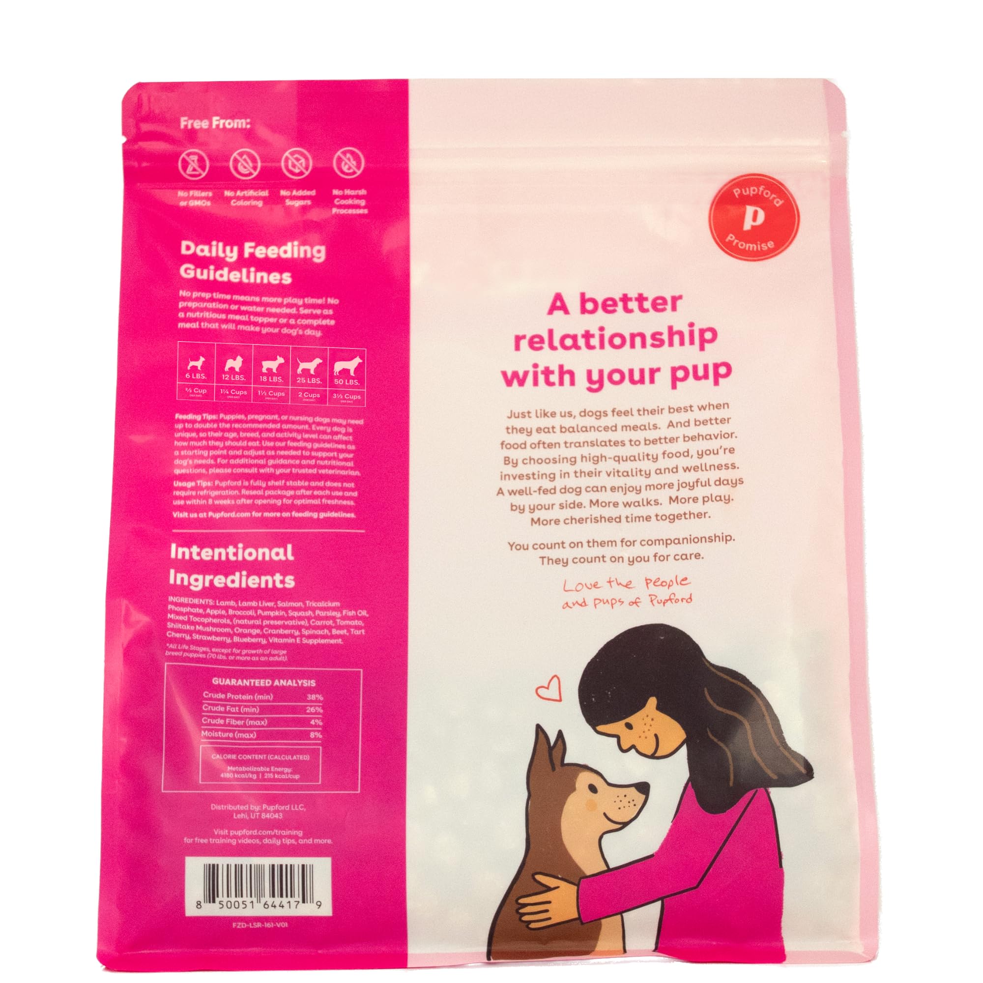 Pupford Good Dog Food facilita servir en casa o durante viajes.