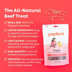 Pupford: ingredientes simples y tres, enfocados para una recompensa saludable.
