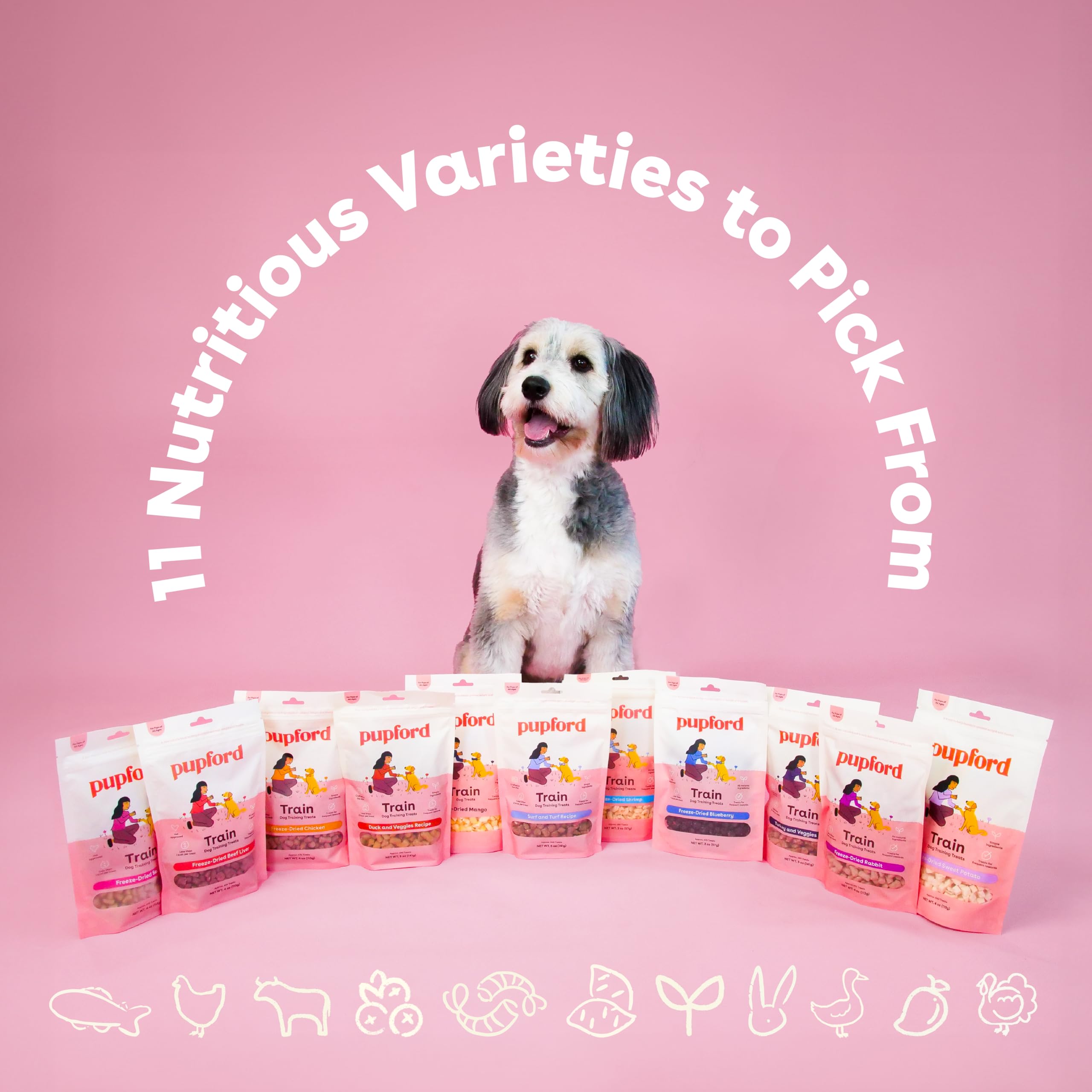 Pupford premios-compactos-para-paseos, snack práctico y sin desorden.