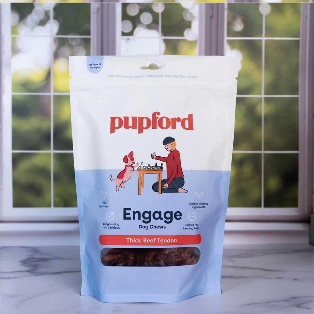 Pupford tentempié largo tendones, mantiene al perro entretenido