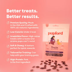 Premios Pupford de textura suave y masticable listas para mordiscos cortos.