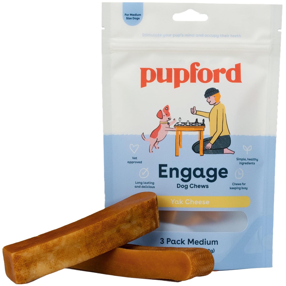 Pupford Yak Cheese Chews para perros: masticación duradera