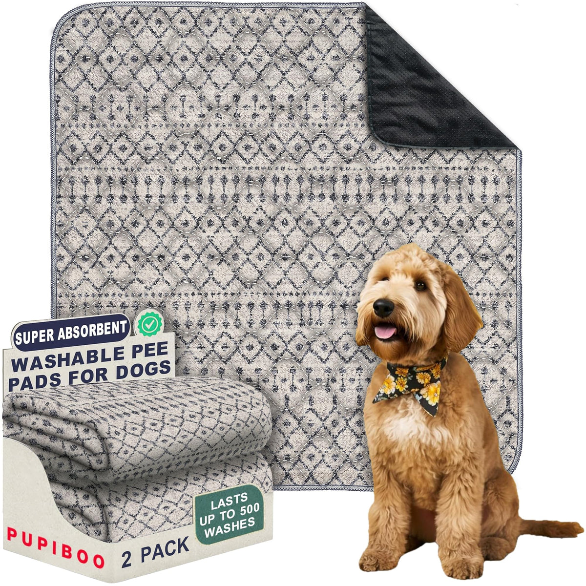 PUPIBOO pad lavable absorbente: protección duradera para suelos ante accidentes.