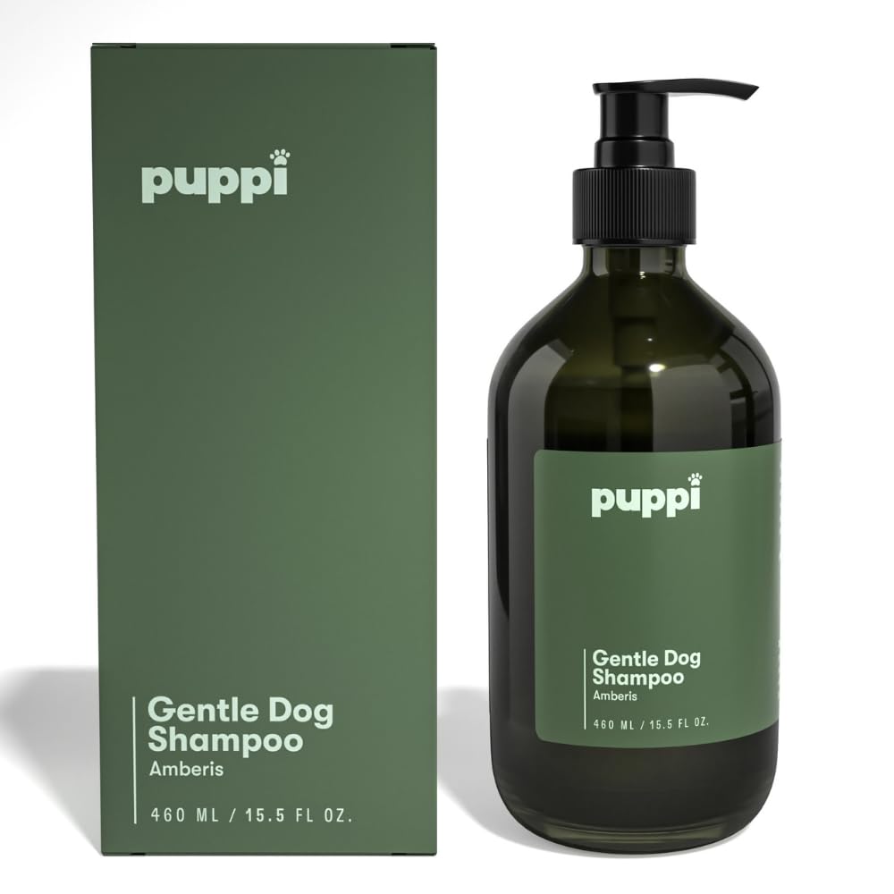 PUPPI Amberis, botella frontal, champú suave para piel sensible y pelaje limpio