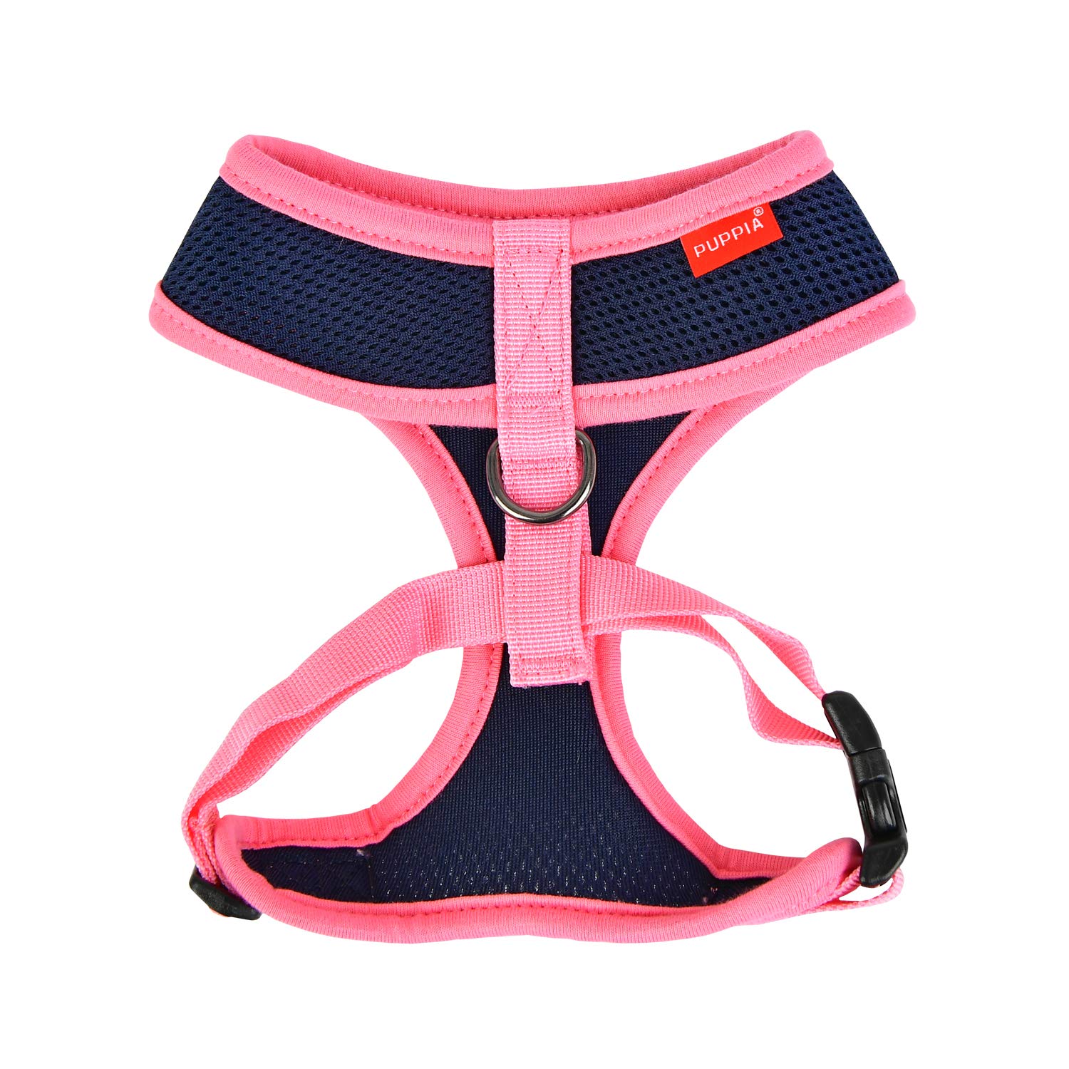 Arnés Puppia Suave II azul marino, vista lateral derecha, ajuste cómodo