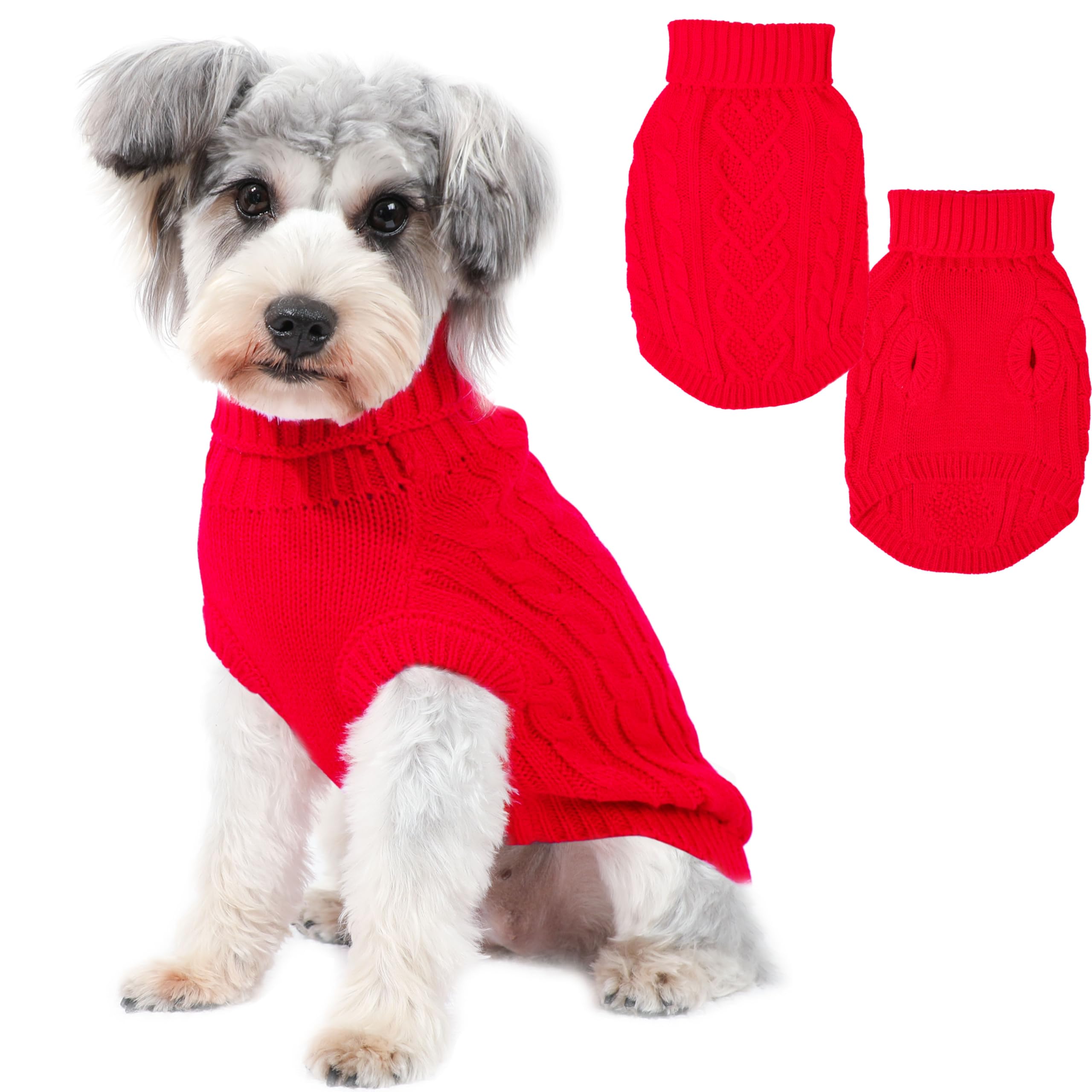 Puppishy suéter navideño para perros pequeños, vista frontal, cómodo y cálido.
