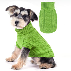 Puppishy suéter para perro pequeño verde, vista trasera, cómodo y cálido
