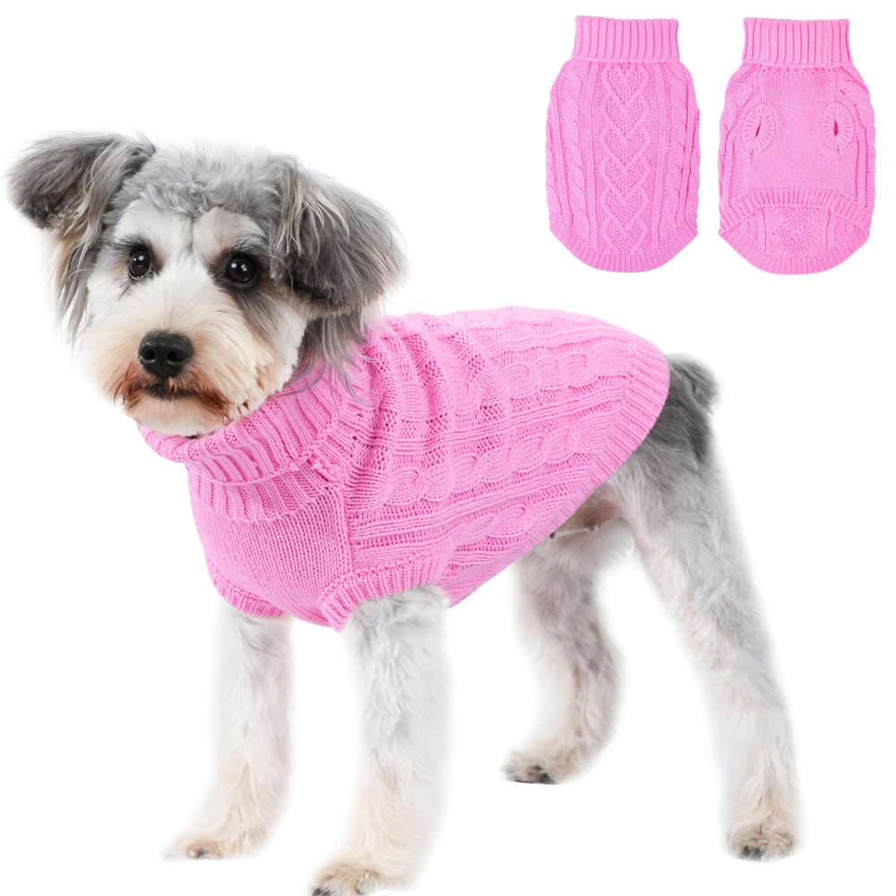 Suéter Puppishy para perros pequeños con cuello alto y corazón, mantiene calor y estilo.