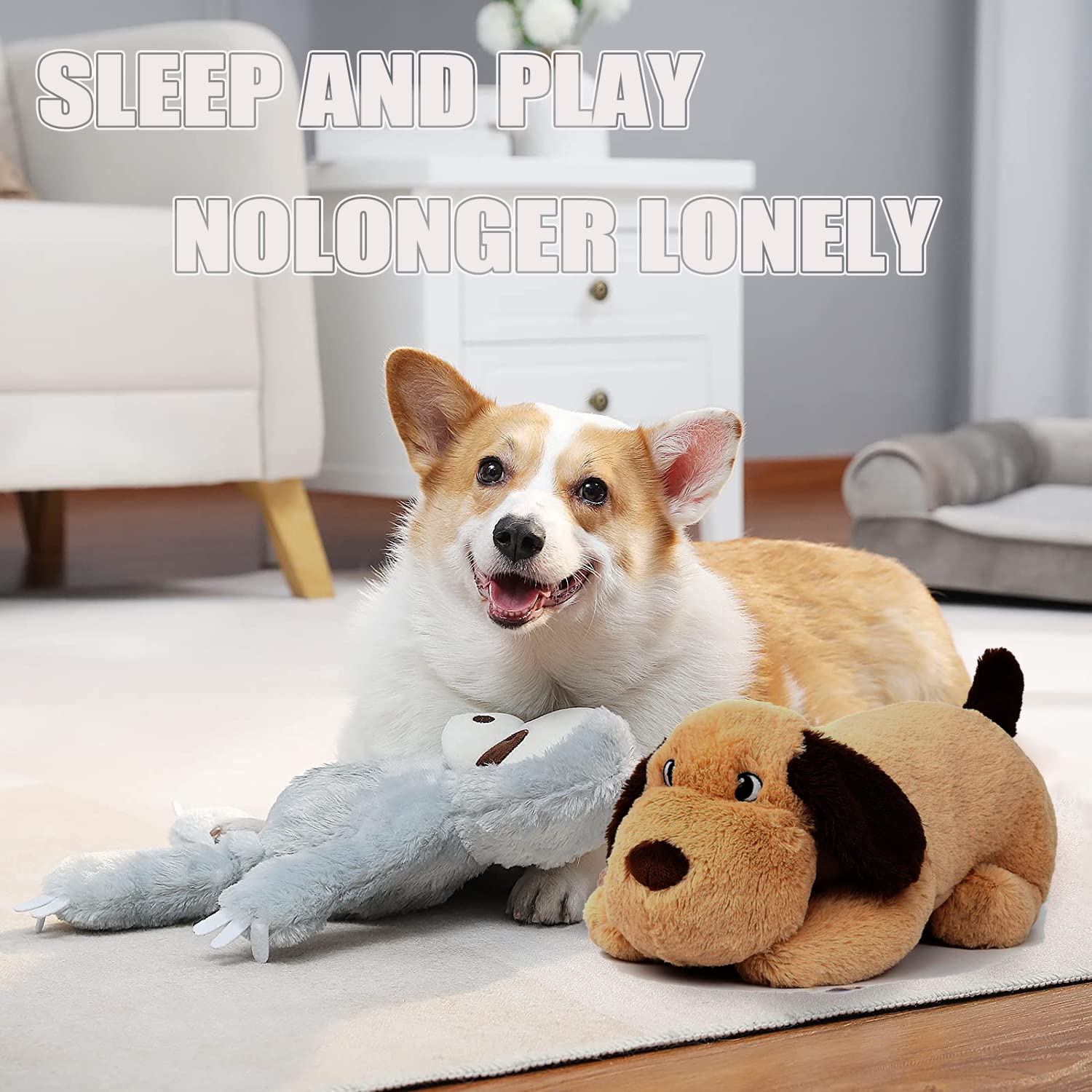 PUPPY KNOW material suave lavable de peluche beige