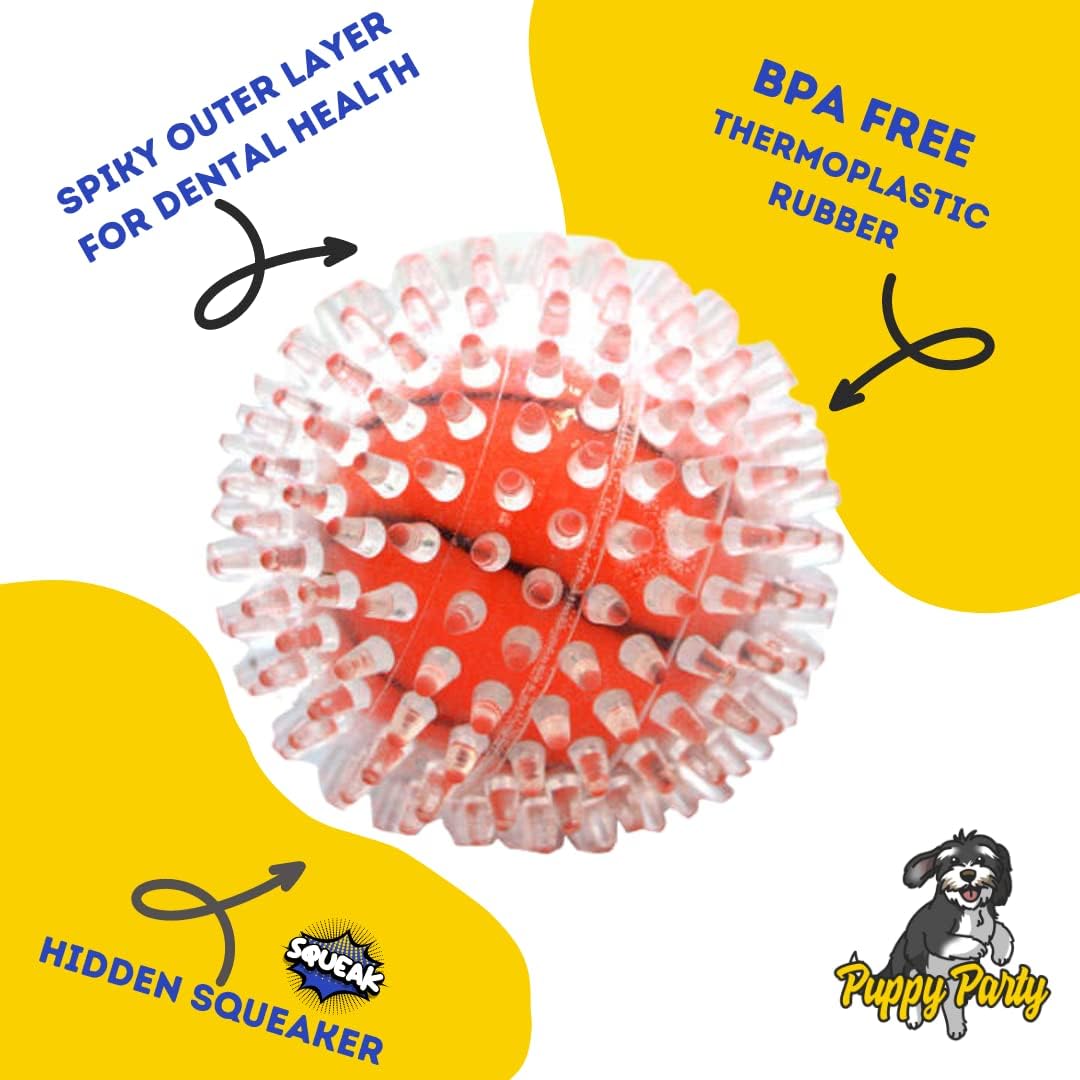Puppy Party bolas espinas 3 piezas en suelo: ideal para juego al aire libre