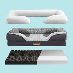 PUPPY PAW con superficie minky suave para un descanso reconfortante.