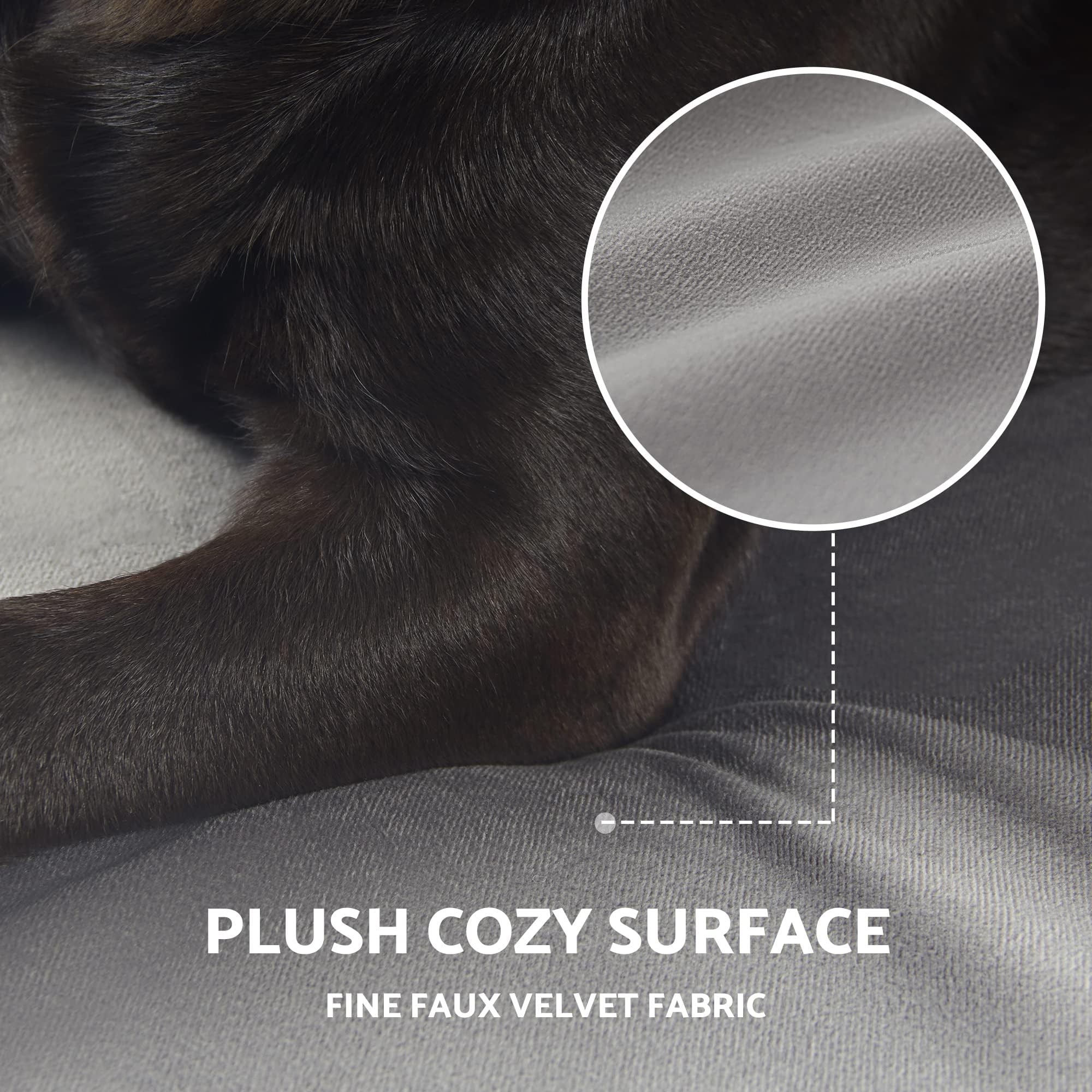 Superficie suave tipo terciopelo PUPPY PAW para descanso reconfortante