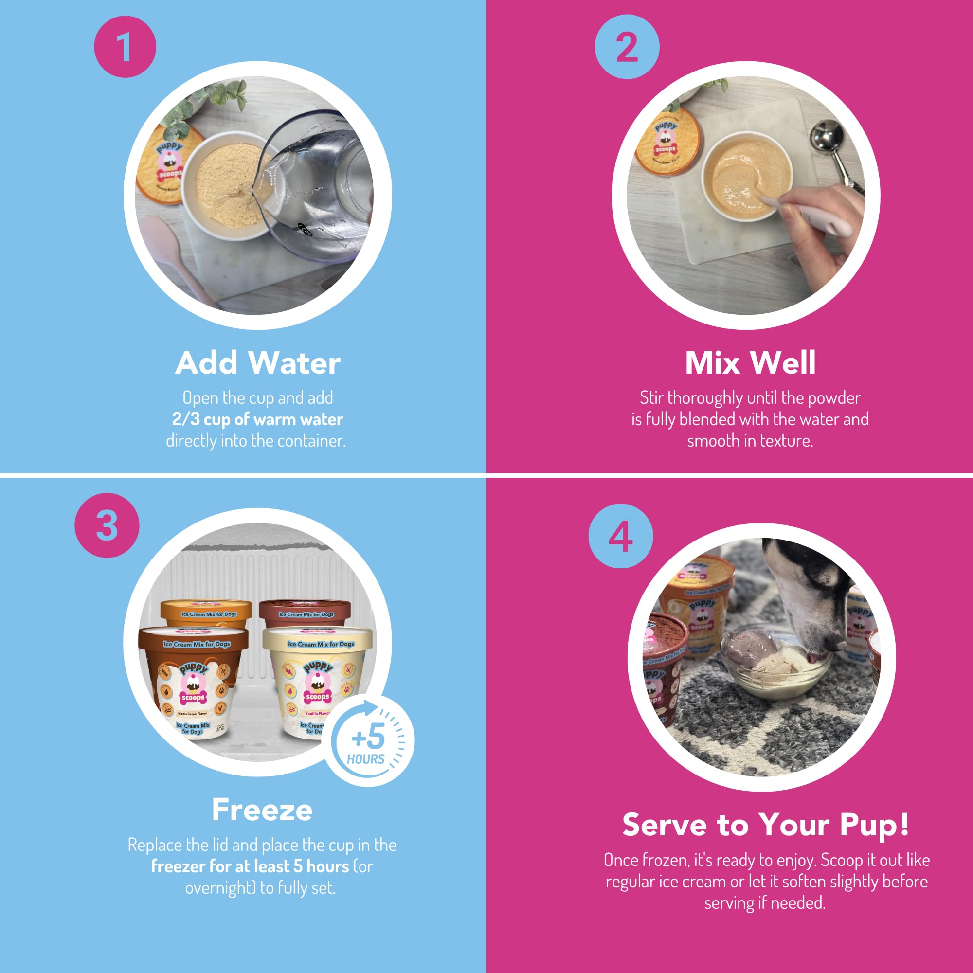 Puppy Scoops: helado para perros con ingredientes de grado humano.