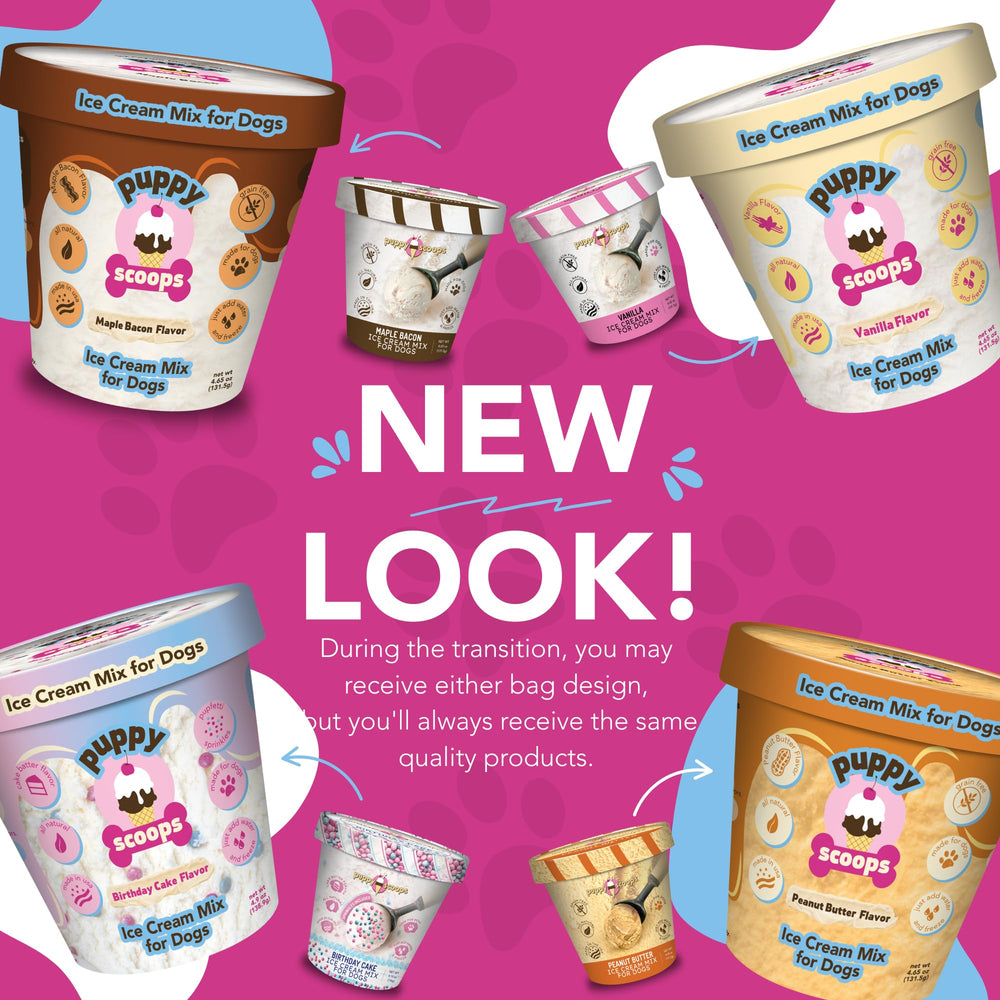 Puppy Scoops: sabor pastel de cumpleaños con confeti para perros.