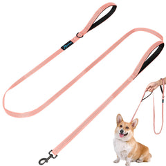 PuppyDoggy correa rosa de 6 ft para perros pequeños, control cómodo.