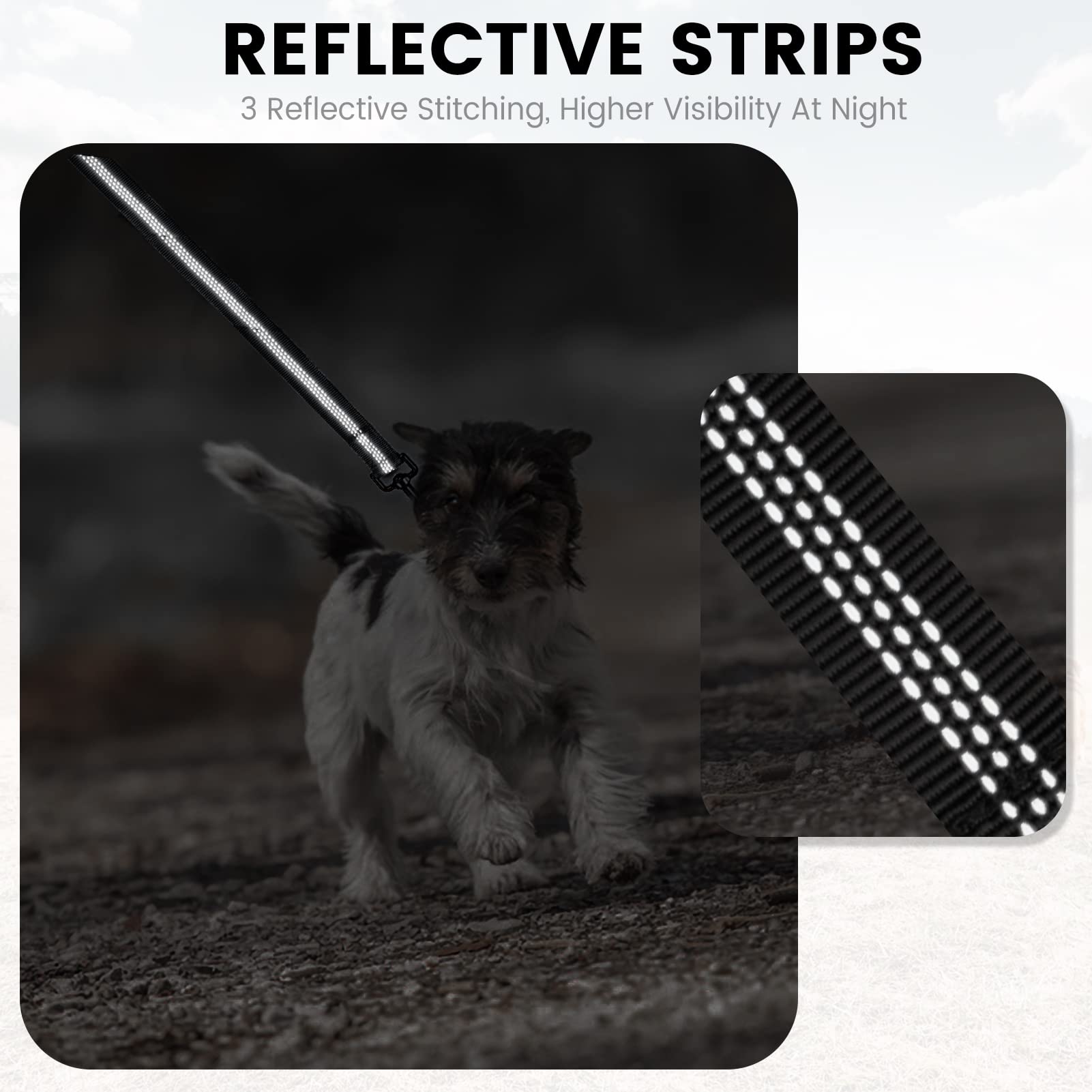 PuppyDoggy costuras reflectivas aumentan la visibilidad nocturna al caminar