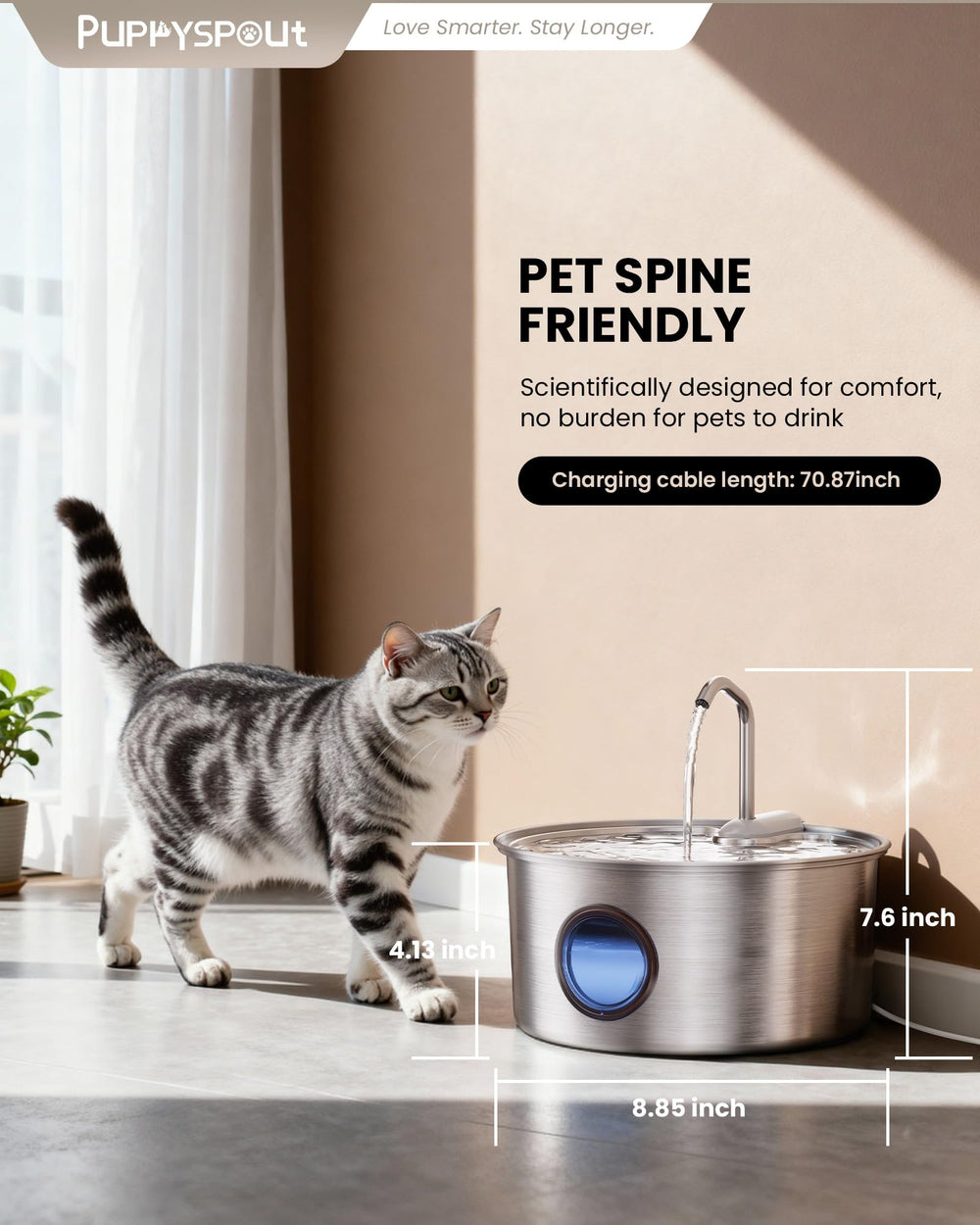 Puppyspout bebedero ideal para hogares con varias mascotas.