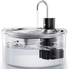 Puppyspout, fuente de vidrio para gatos, capacidad 3,2 L, agua clara para varias mascotas.