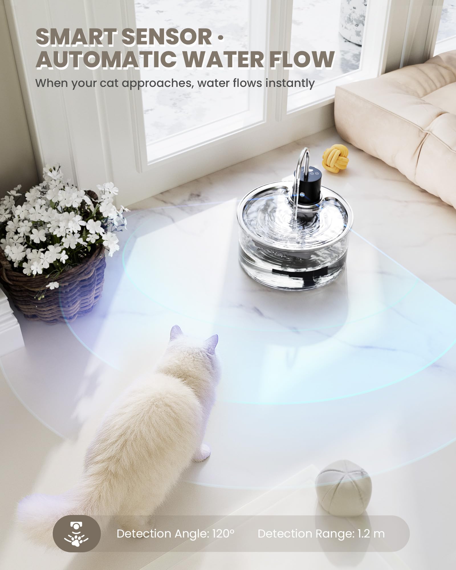 Modos inteligentes de Puppyspout para un flujo cómodo y ahorro de energía.