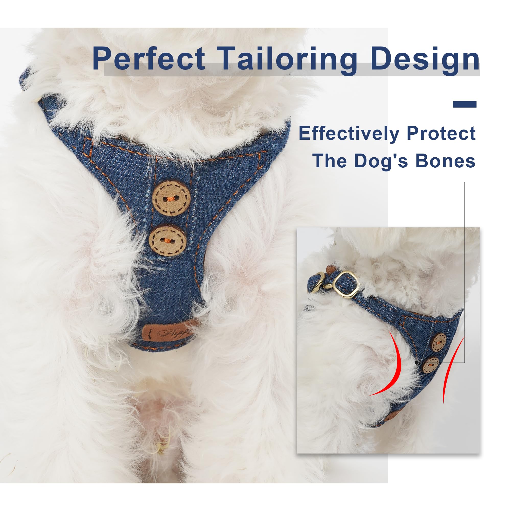 Arnés Puppytie ajuste suave para perros medianos y grandes.