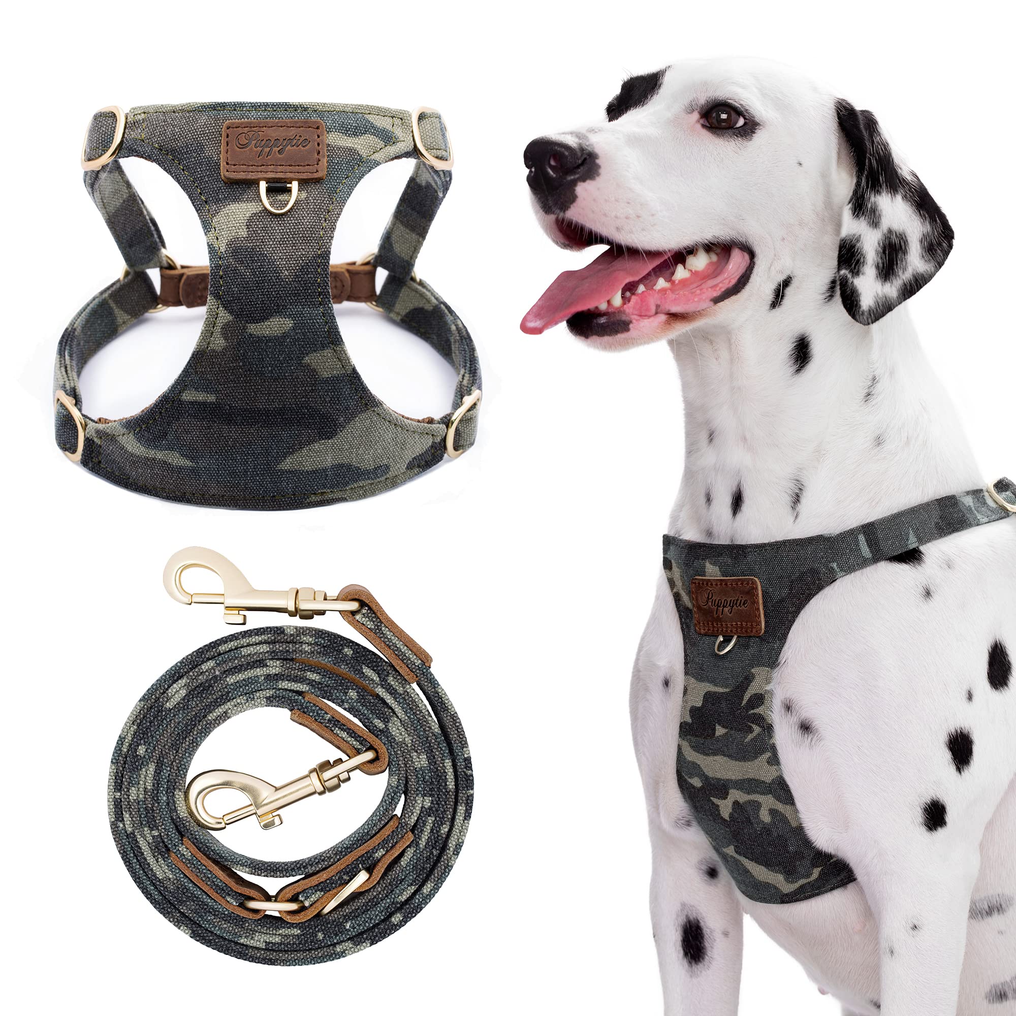 puppytie arnés para perro camuflaje verde para paseos seguros y cómodos