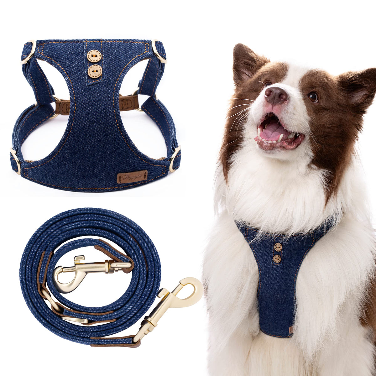 Puppytie arnés perro grande ajustable para paseos seguros y cómodos.