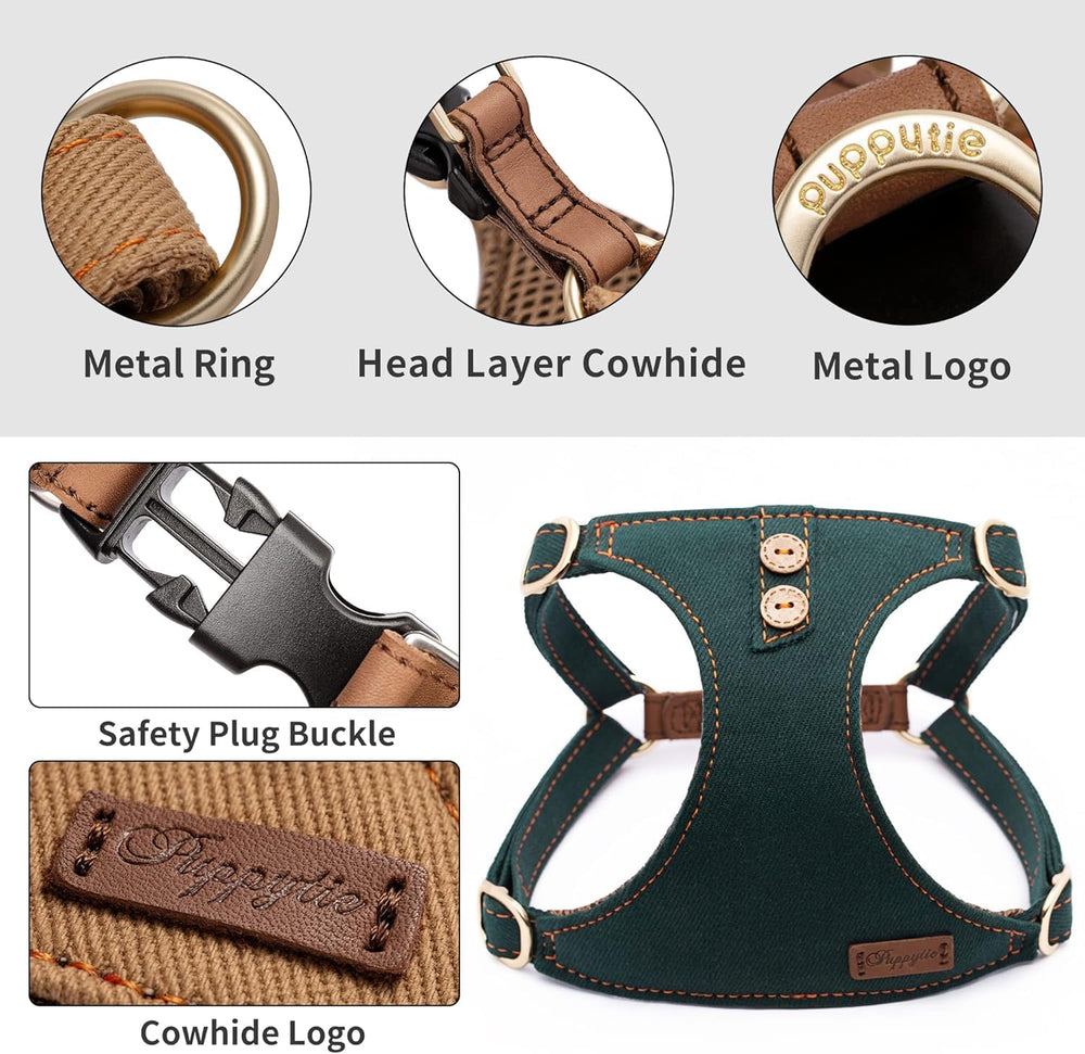 Diseño seguro de arnés Puppytie que evita escapes durante paseos