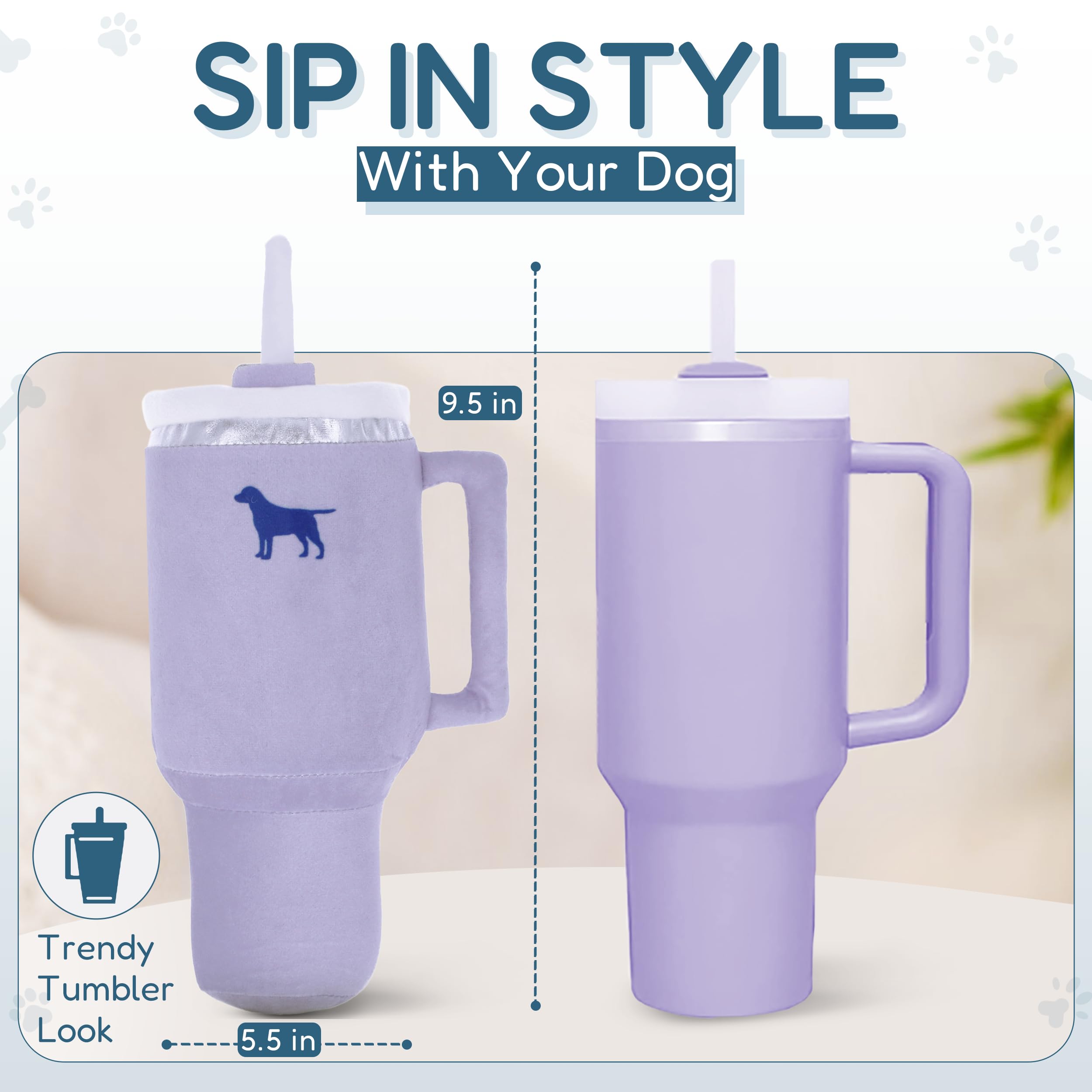 PUPROAR Pup Cup Tumbler con chirrido interactivo para juego activo.